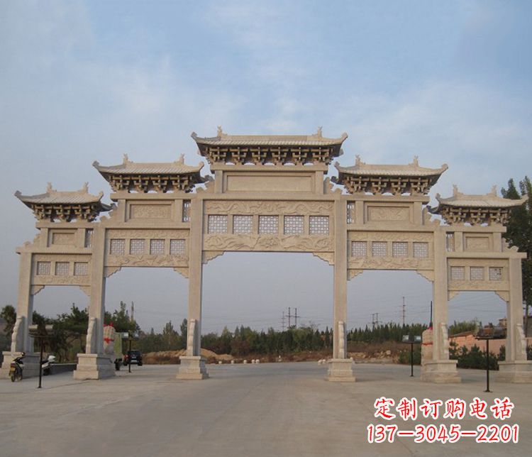 泉州大型五门牌坊石雕