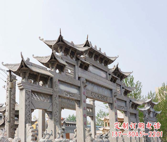 泉州大型五门石雕牌楼 (2)