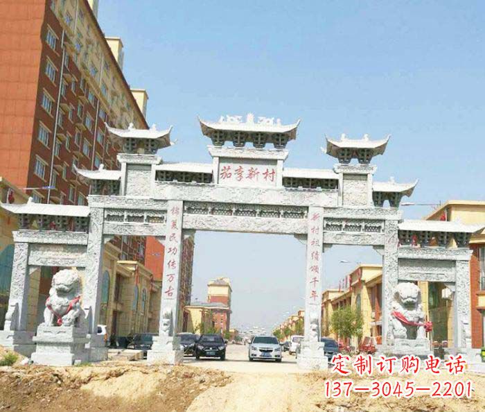 泉州大型五门石雕牌楼