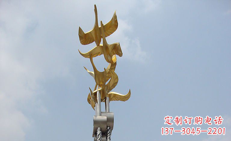 泉州大雁不锈钢梦想雕塑