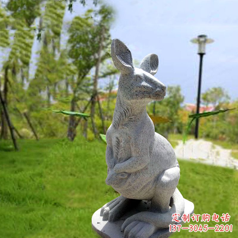 泉州高品质袋鼠雕塑,精致石雕摆件