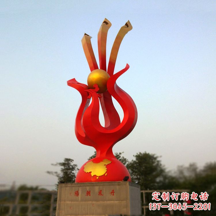 泉州丹凤朝阳不锈钢凤凰雕塑-公园神兽标识景观雕塑