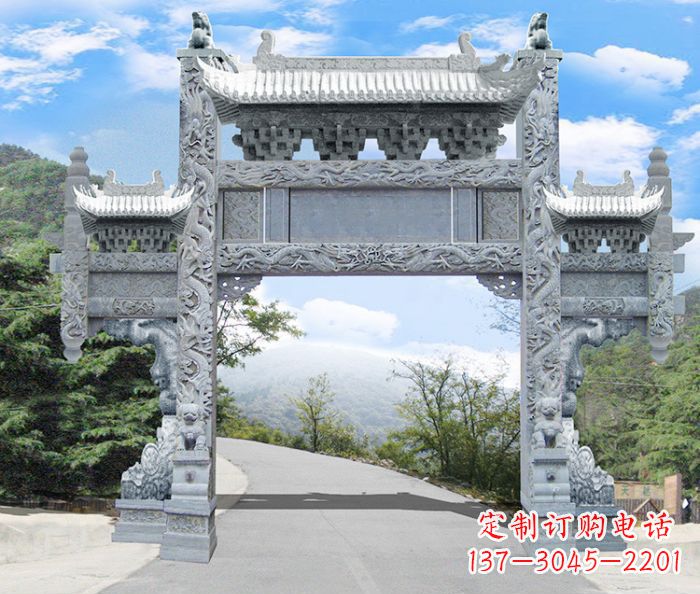 泉州单门村口石雕牌坊 (3)