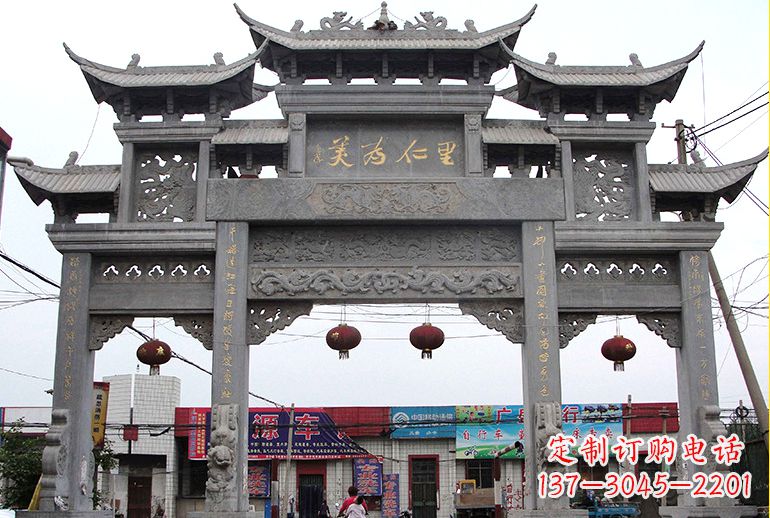 泉州单门牌坊石雕