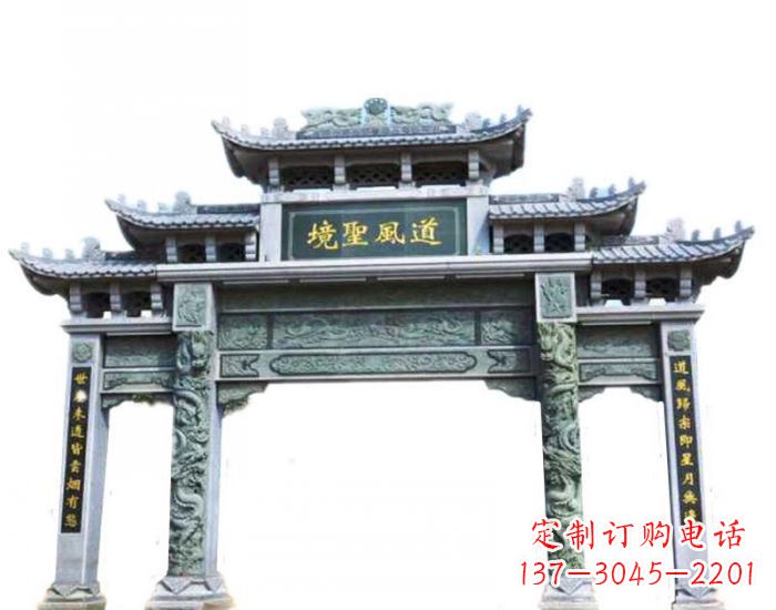 泉州精美石雕牌坊雕塑,为贵客营造至尊荣耀