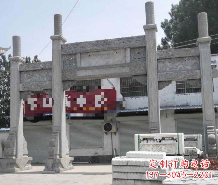 泉州领雕塑 | 专业定制道路大理石牌坊雕塑