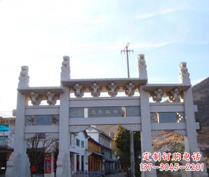 泉州领雕塑 - 三门石牌坊雕塑