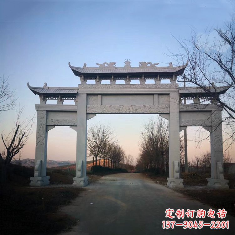 泉州品质卓越的道路三门石牌坊雕塑