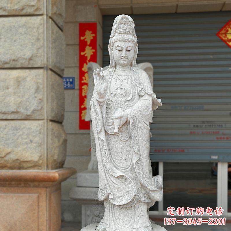 泉州经典青石观音雕塑