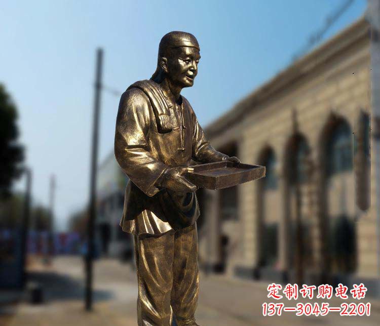 泉州店小二人物铜雕1