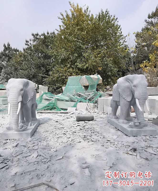 泉州优雅精美大象石雕