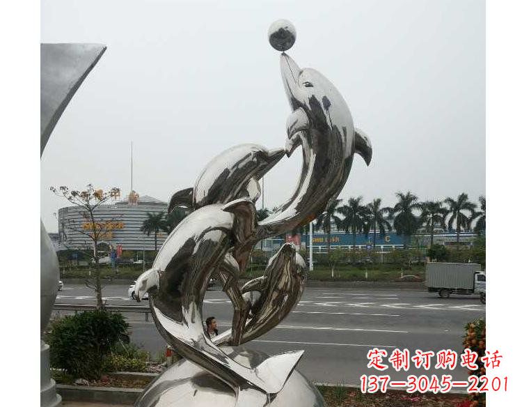 泉州海豚精美不锈钢雕塑