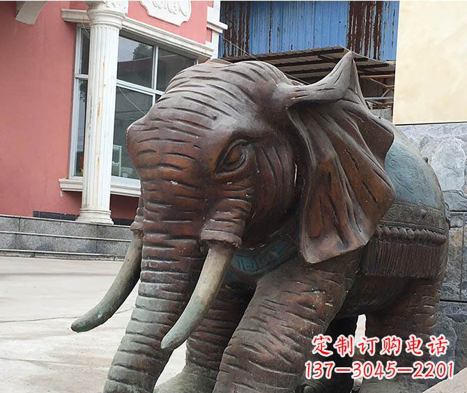 泉州动物大象公园铜雕摆件