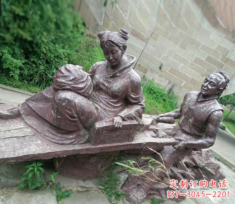 泉州传统风格高雅的独轮车铜雕