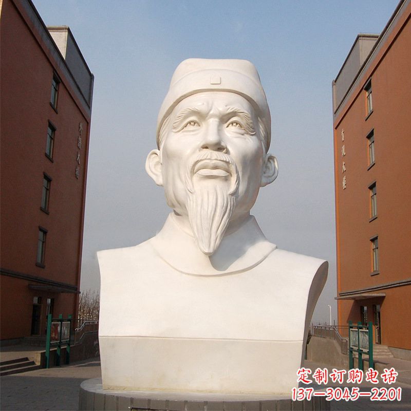 泉州杜甫石雕像-学校校园历史名人唐代著名诗人头像