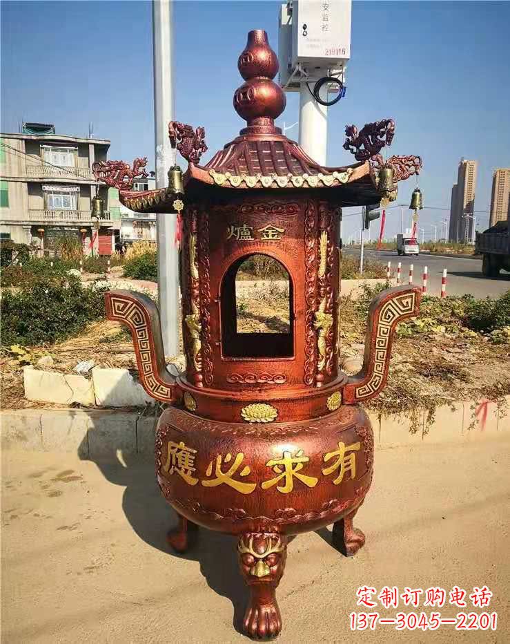 泉州杜浦精制铜香炉雕塑