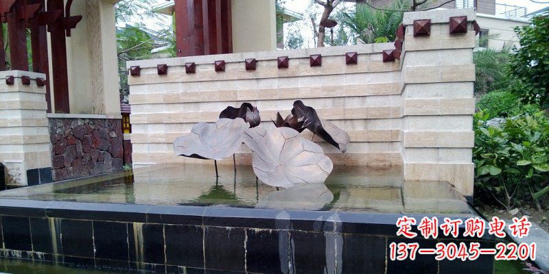 泉州锻铜荷叶雕塑