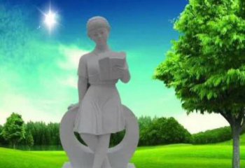 泉州精致大理石“看书女孩”雕塑