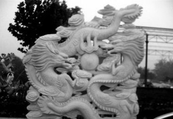 泉州精美大理石双龙雕塑