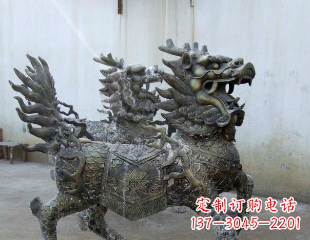 泉州精致手工铜麒麟雕塑