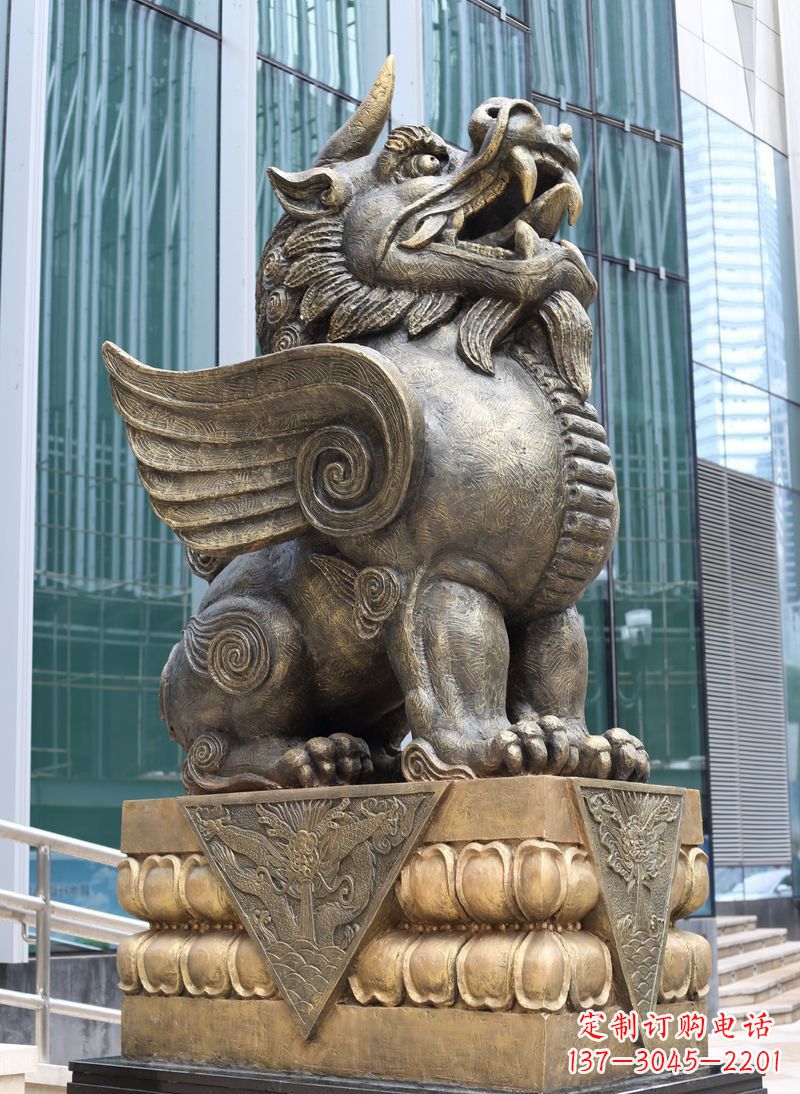 泉州精美独角兽铜雕
