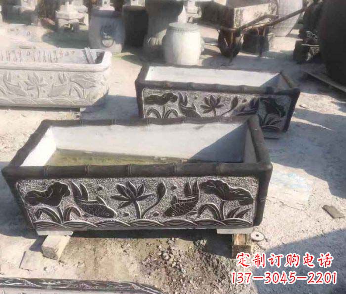 泉州精美仿古石水缸雕塑