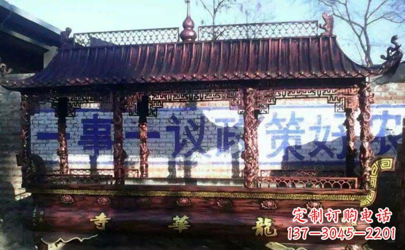 泉州方形寺庙香炉铜雕 (2)