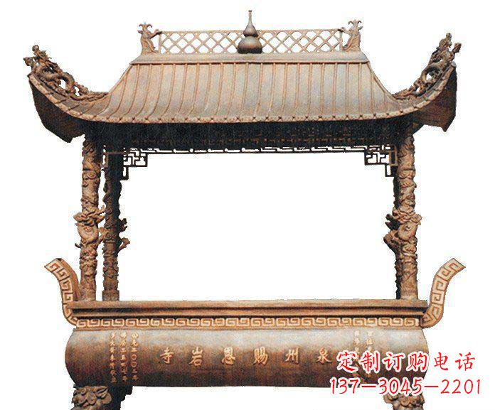 泉州方形香炉寺庙铜雕