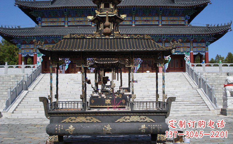 泉州方形香炉寺庙铜雕_1