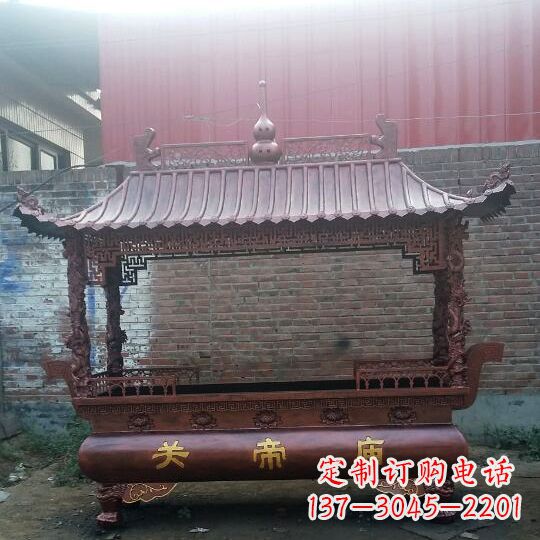 泉州方形香炉铜雕