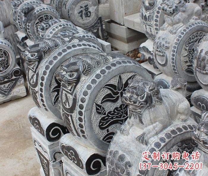 泉州仿古抱鼓石招财石门墩 (2)