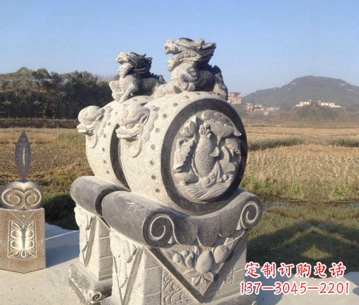 泉州仿古抱鼓石镇宅石门墩 (4)