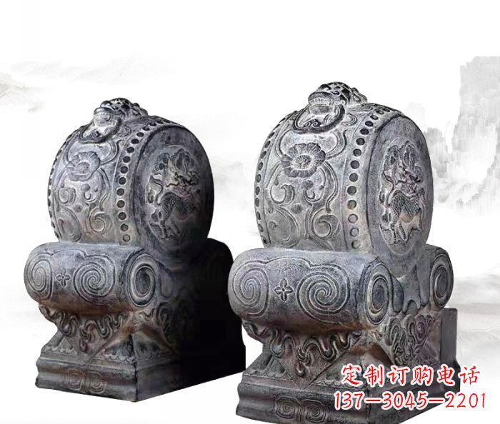 泉州仿古抱鼓石镇宅石门墩 (3)