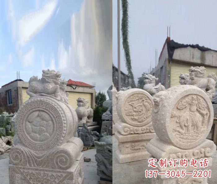 泉州仿古抱鼓石镇宅石门墩 (2)