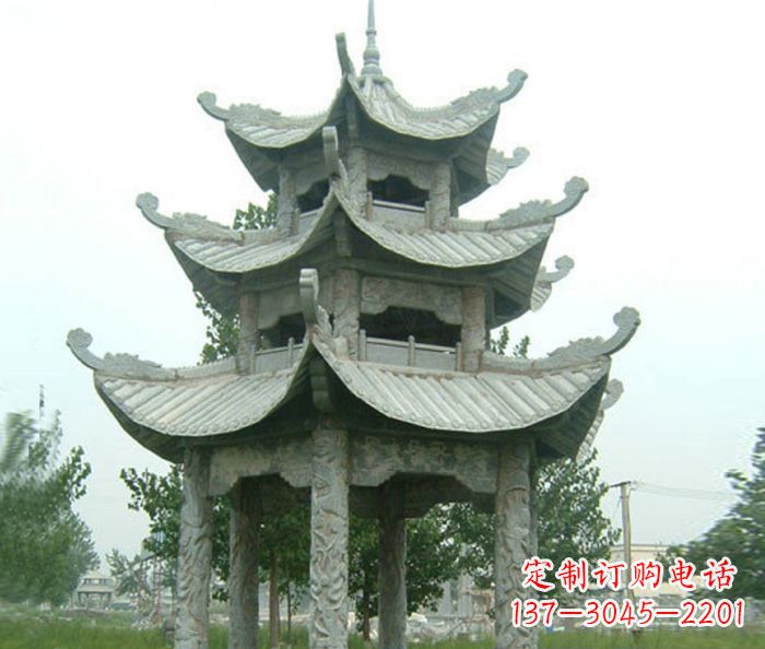 泉州仿古多层石雕凉亭