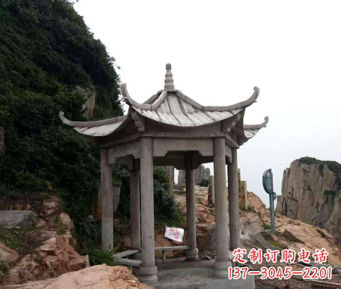 泉州仿古六角凉亭石雕 (7)