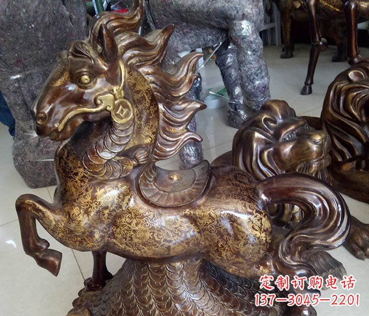 泉州仿古雕塑马摆件