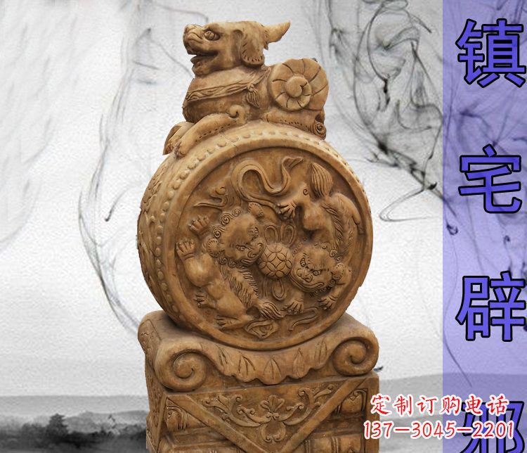 泉州仿古貔貅门墩镇宅辟邪石雕