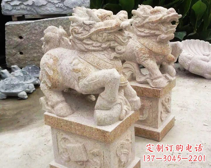 泉州仿古麒麟门口镇宅石雕