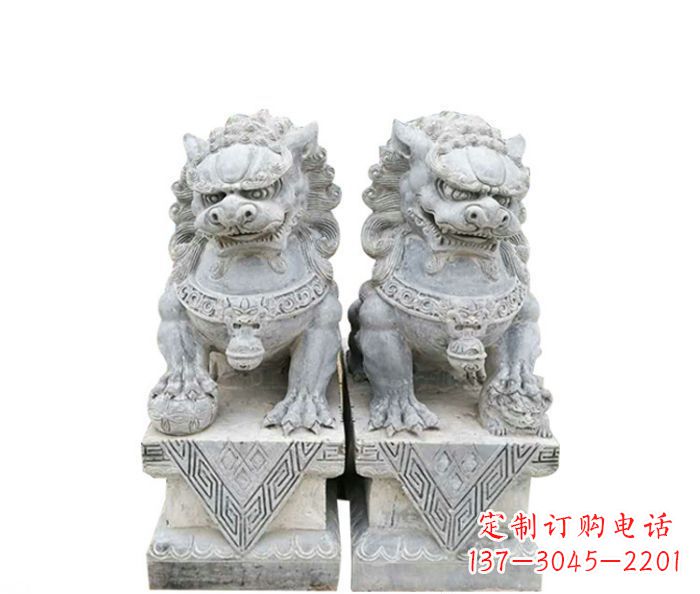 泉州仿古瑞兽狮子石雕 (2)