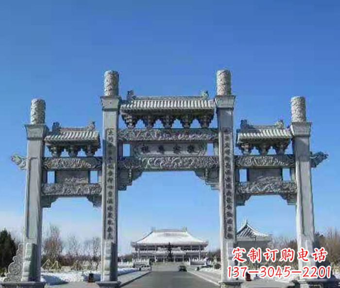泉州仿古三门石牌坊 (2)