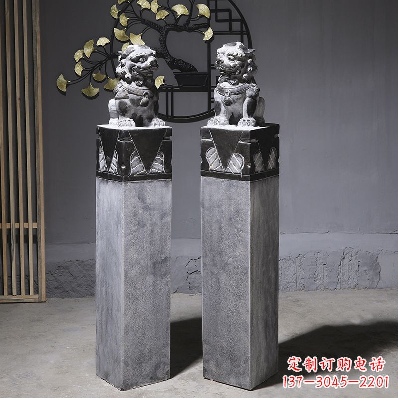 泉州仿古石狮子雕塑