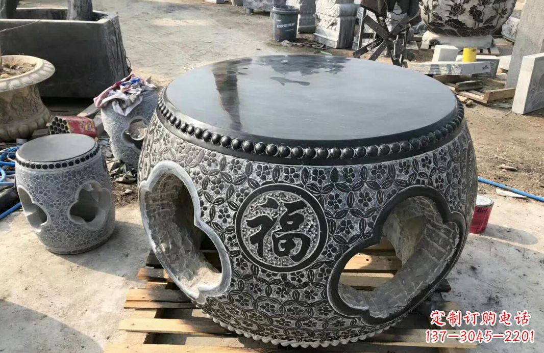 泉州中领雕塑 | 精美仿古石桌凳雕塑