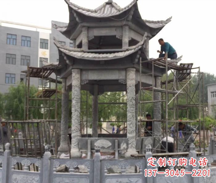 泉州仿古双层石雕凉亭