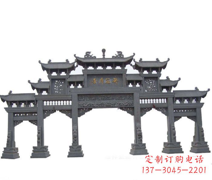 泉州仿古五门牌坊石雕