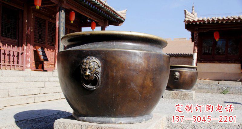 泉州仿古圆形水缸铜雕