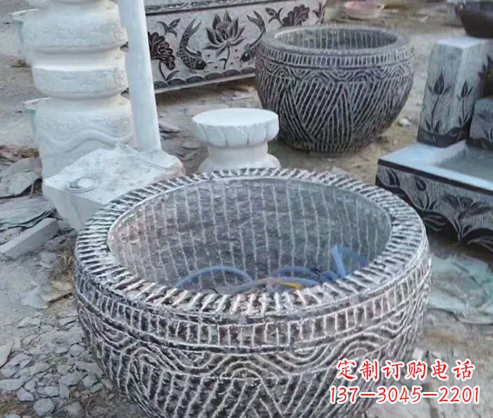 泉州仿古招财水缸石雕