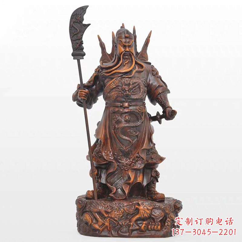 泉州精美关公铜雕像,古朴高雅
