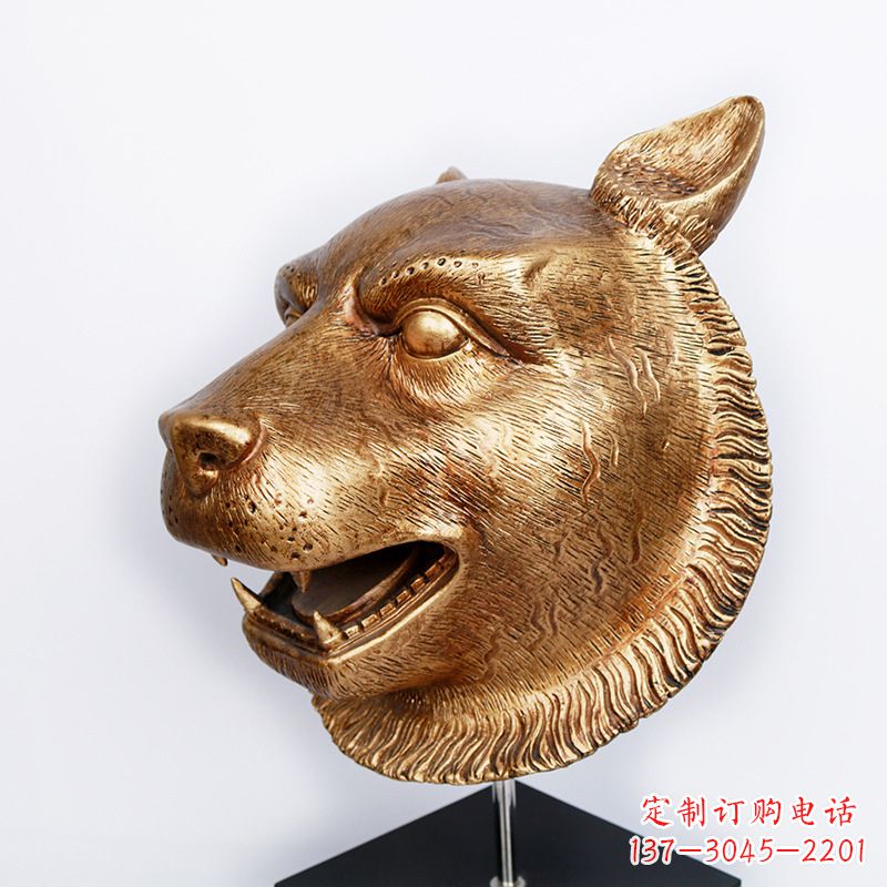泉州仿铜虎头玻璃钢雕塑