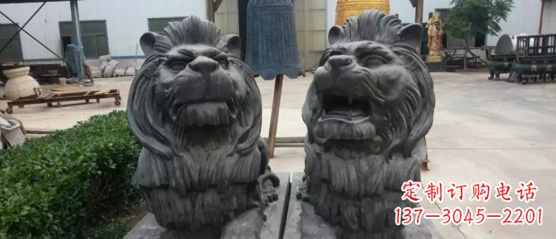 泉州仿铜西洋狮子玻璃钢雕塑